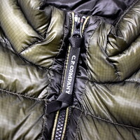 C.P. Company green dd shell nylon down lens detail jacket 54