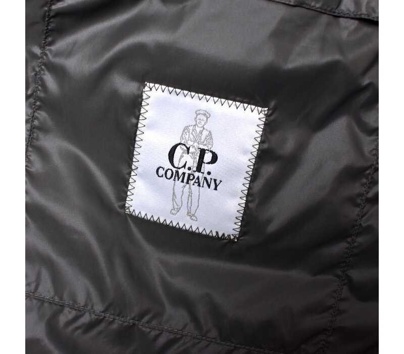 C.P. Company green dd shell nylon down lens detail jacket 54