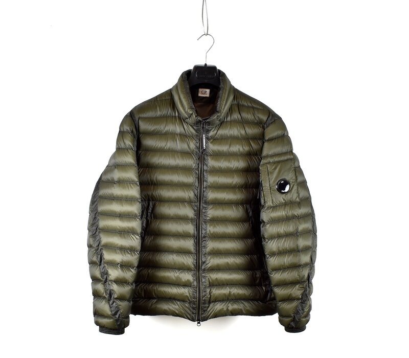 C.P. Company green dd shell nylon down lens detail jacket 54