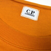 C.P. Company orange garment dyed embroidered spell out logo crew sweatshirt XL