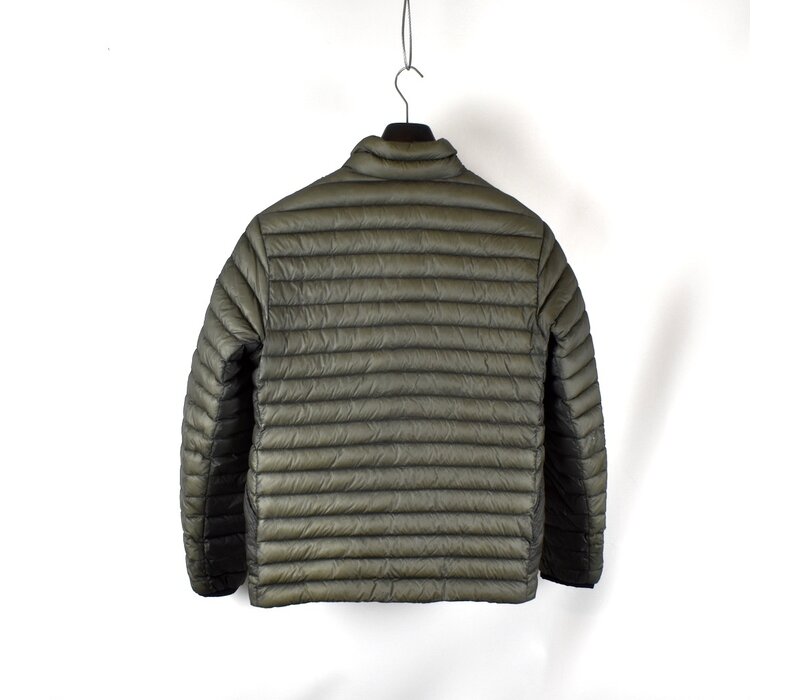 C.P. Company green dd shell nylon down lens detail jacket 48