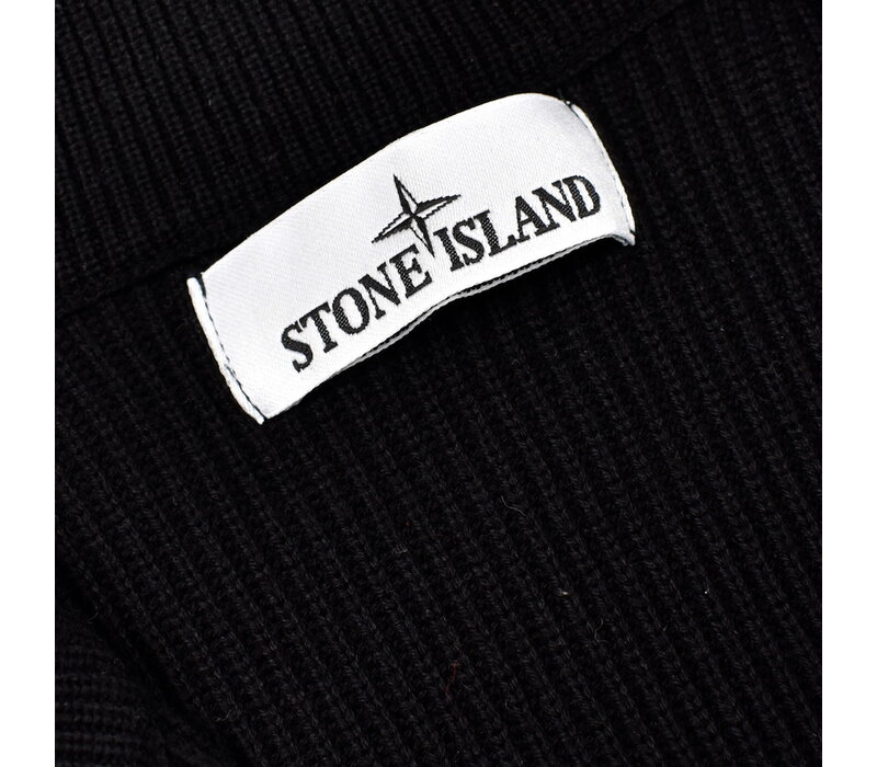 Stone Island black cotton full zip knit cardigan XL