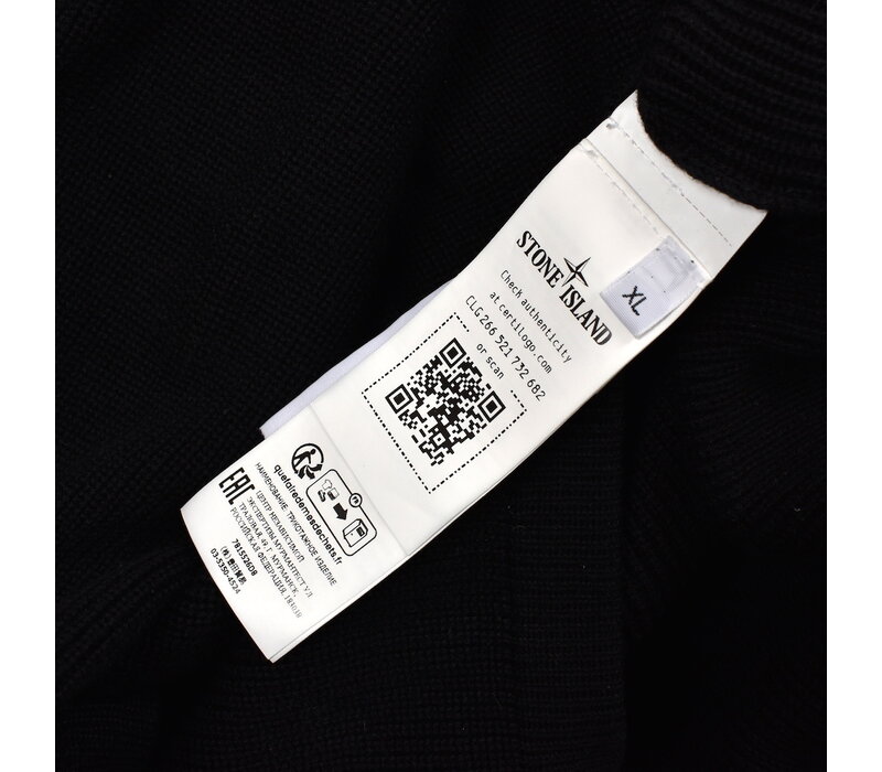 Stone Island black cotton full zip knit cardigan XL