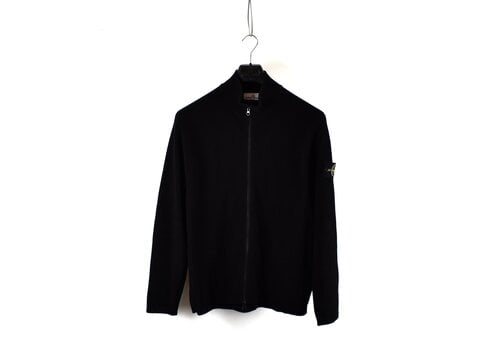 Stone Island Stone Island black cotton full zip knit cardigan XL