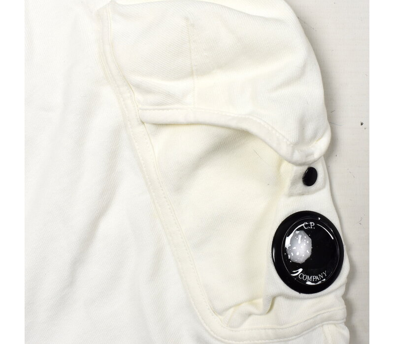 C.P. Company garment dyed light fleece lens pocket sweatshort White