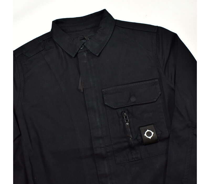MA.STRUM cadet full zip overshirt Jet Black