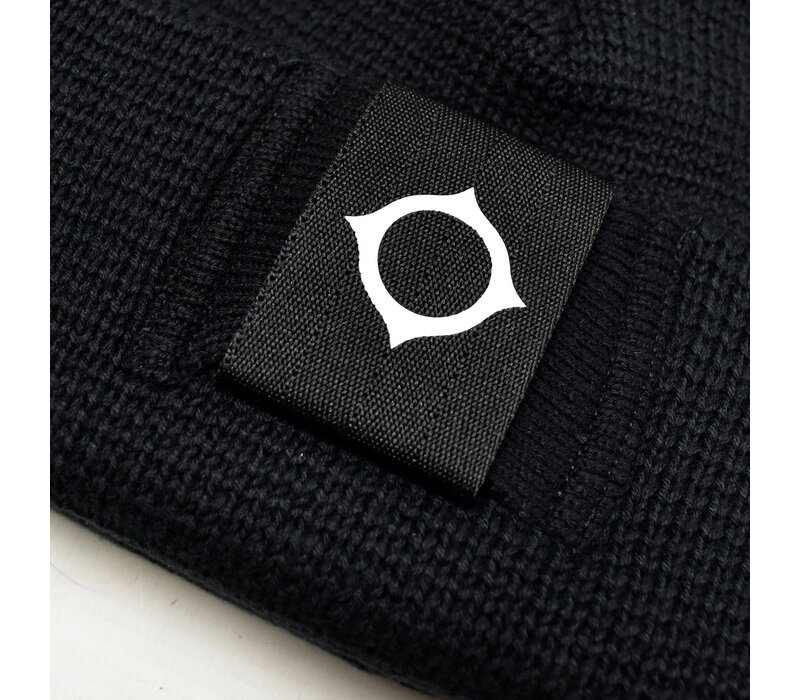 MA.STRUM Milano knit beanie hat Jet Black