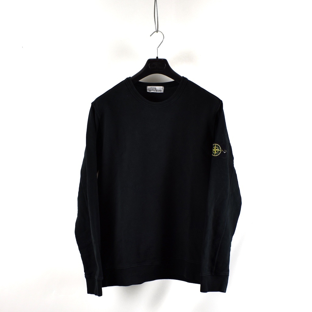 Stone Island black cotton fleece crew neck sweatshirt L Stone Island black cotton fleece crew neck sweatshirt L