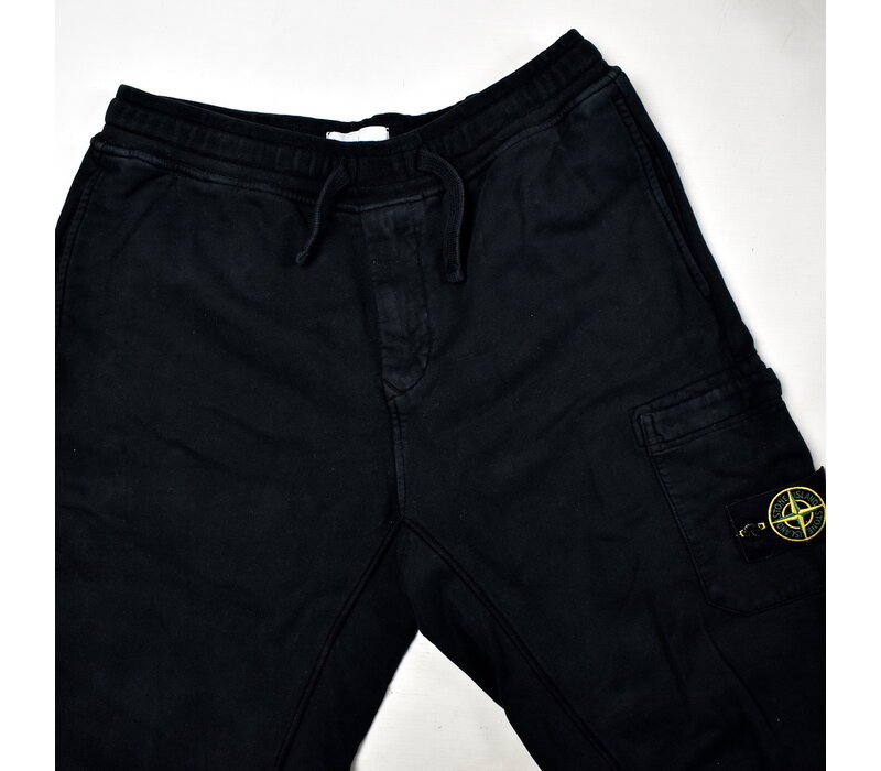 Stone Island black cotton fleece sweat pants L