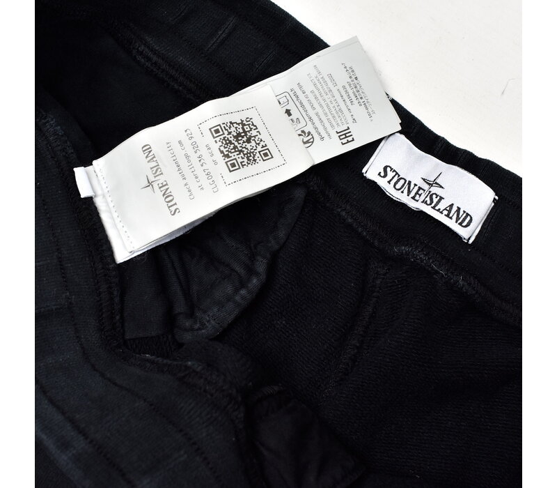 Stone Island black cotton fleece sweat pants L