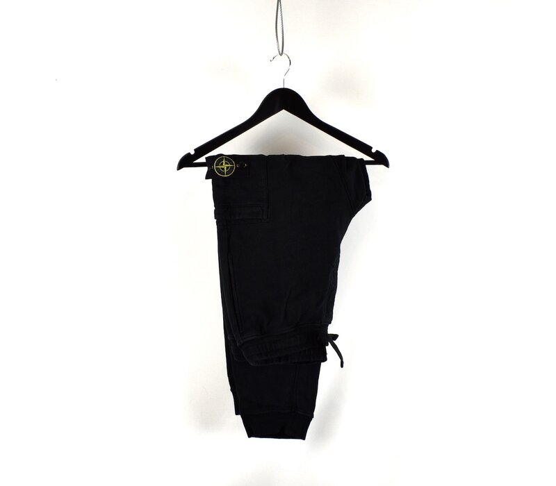Stone Island black cotton fleece sweat pants L