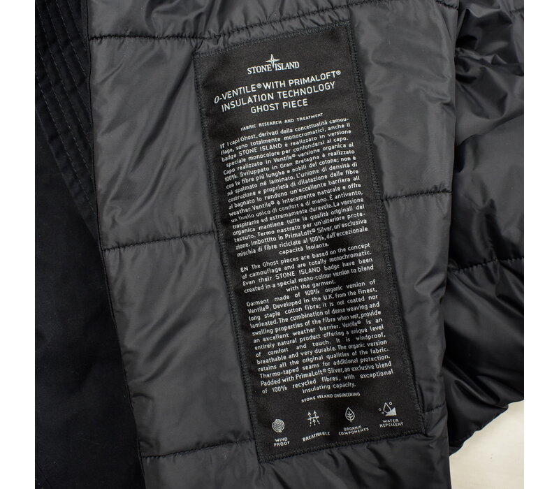 Stone Island black ghost piece o-ventile with primaloft trench coat XXL