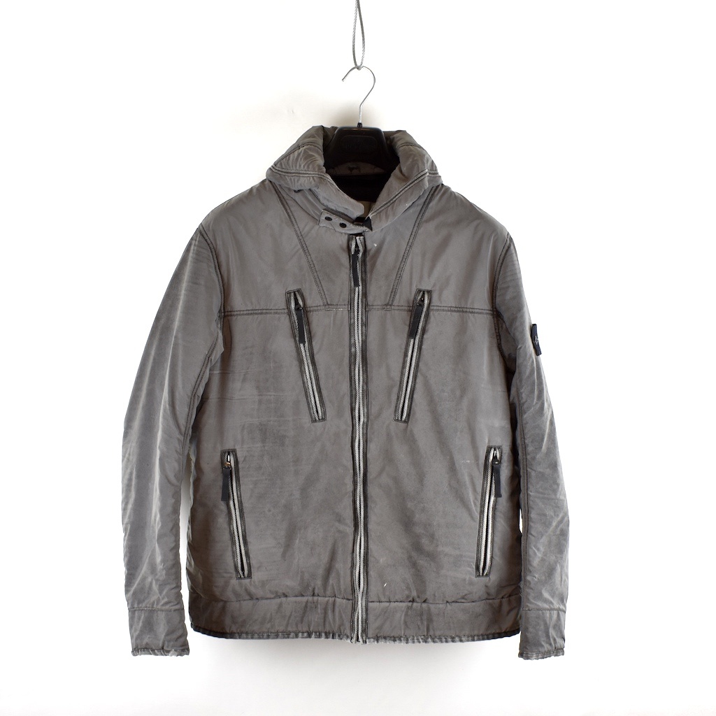 STONE  【LIQUID REFLECTIVE JACKET Stone Island Fleece Lined Silver Liquid Reflective Jacket