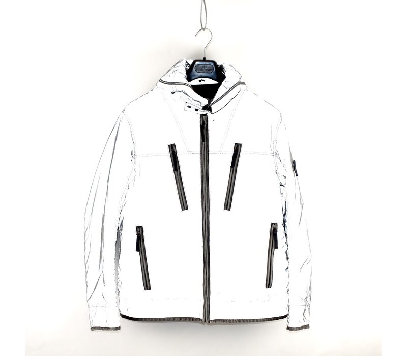 Stone Island silver grey liquid reflective jacket XL