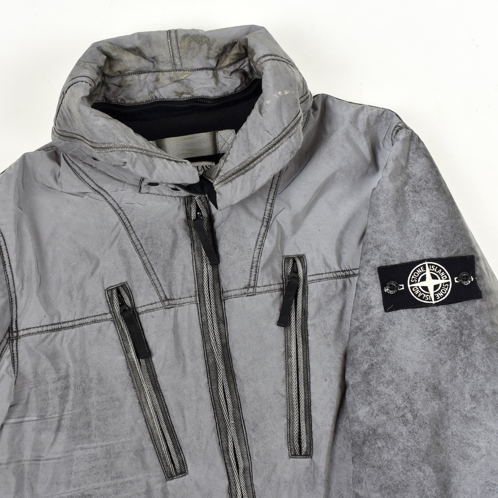 Stone Island silver grey liquid reflective jacket XL - Archivio85