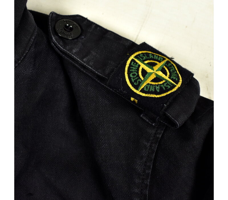 Stone Island black linoflax shoulder badge detachable liner field jacket L