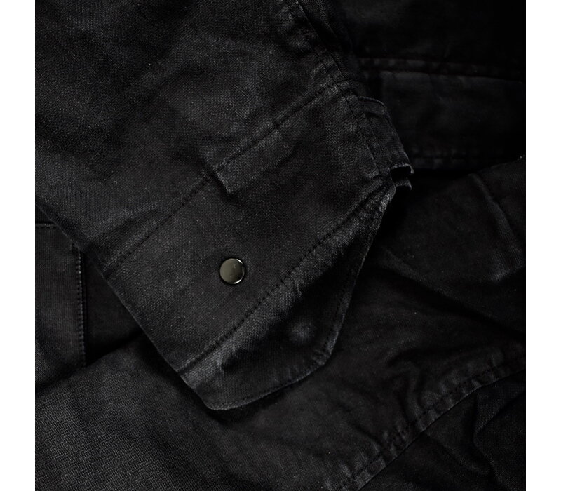 Stone Island black linoflax shoulder badge detachable liner field jacket L