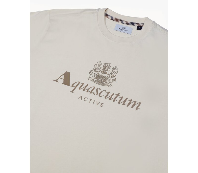 Aquascutum Active big logo t-shirt Old White