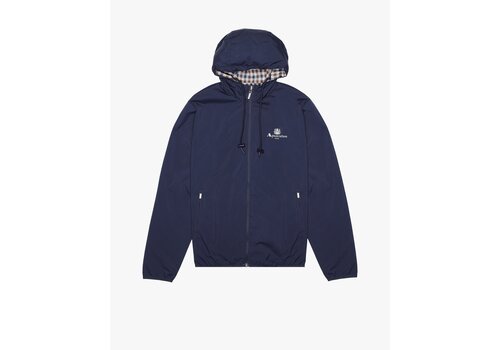 Aquascutum Aquascutum hooded reversible club check sailor jacket Navy