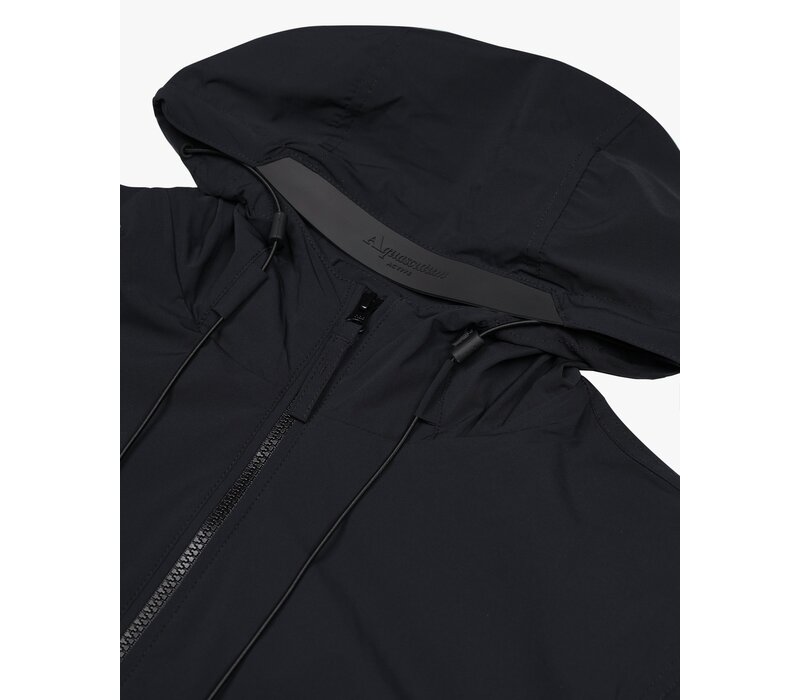 Aquascutum hooded stretch windbreaker jacket Black