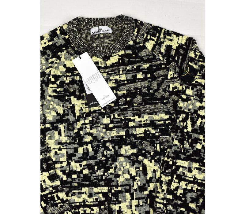 Stone Island twisted pixel camo crew neck knit XL