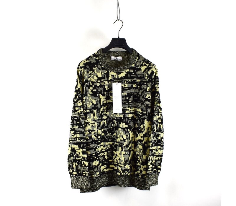 Stone Island twisted pixel camo crew neck knit XL