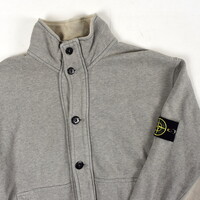 Stone Island grey cotton fleece buttoned cardigan XXL
