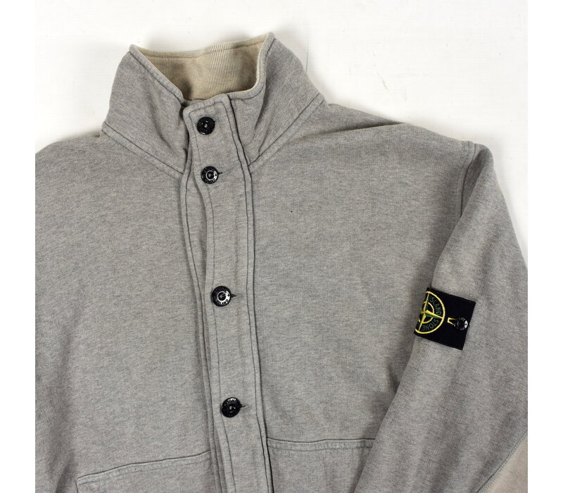 Stone Island grey cotton fleece buttoned cardigan XXL
