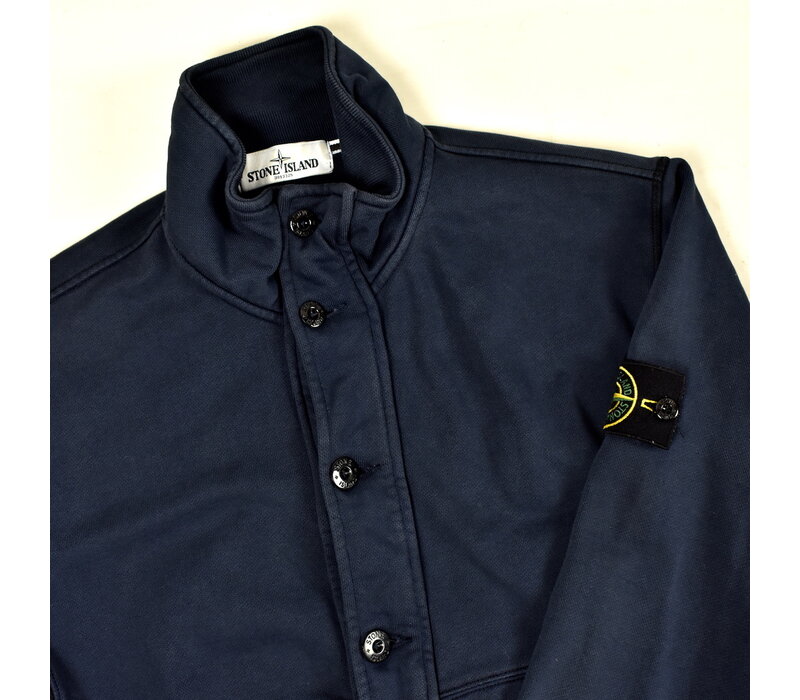 Stone Island navy cotton fleece buttoned cardigan L