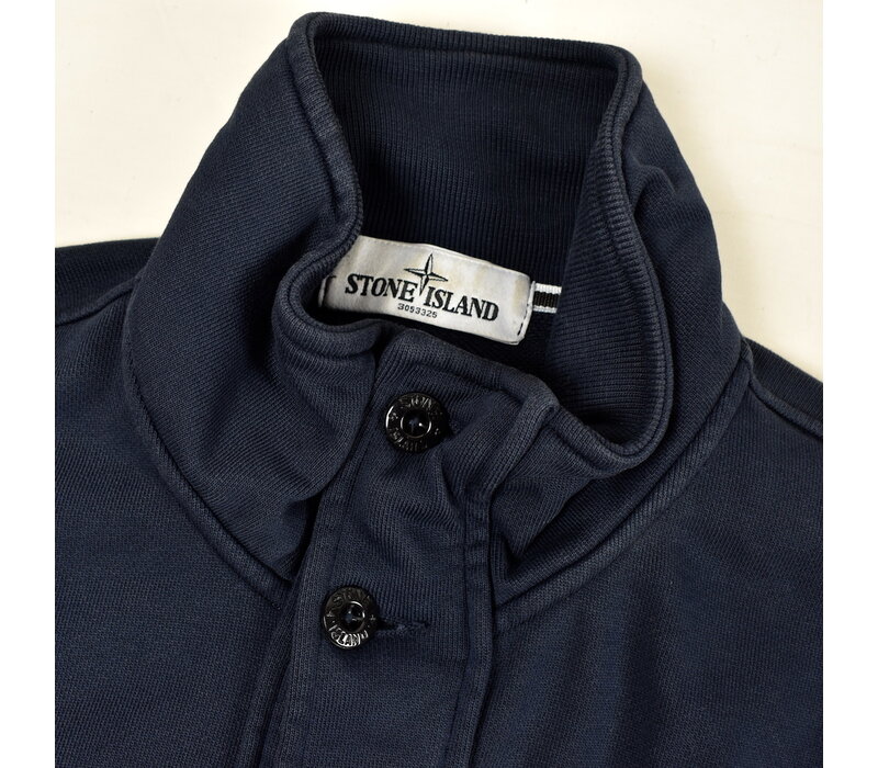 Stone Island navy cotton fleece buttoned cardigan L