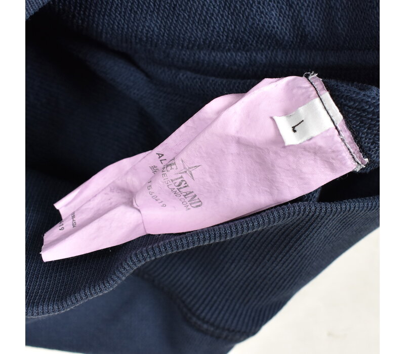 Stone Island navy cotton fleece buttoned cardigan L