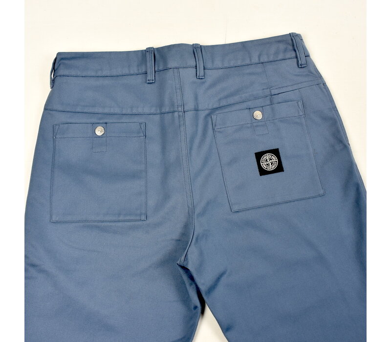 Stone Island blue recycled plastic cotton canvas patch program re chino pants 32