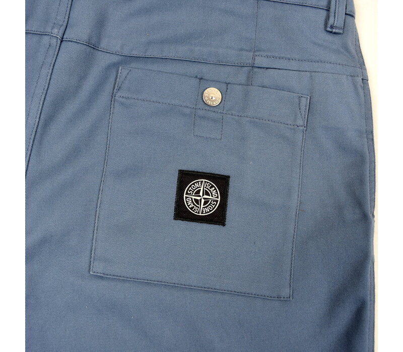 Stone Island blue recycled plastic cotton canvas patch program re chino pants 32