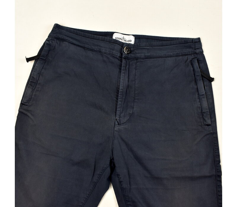 Stone Island navy lyocell cotton nylon re-t patch program pants 31