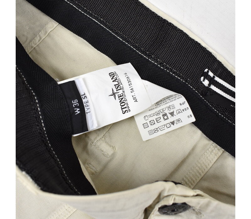 Stone Island beige cotton canvas straight leg pants 36