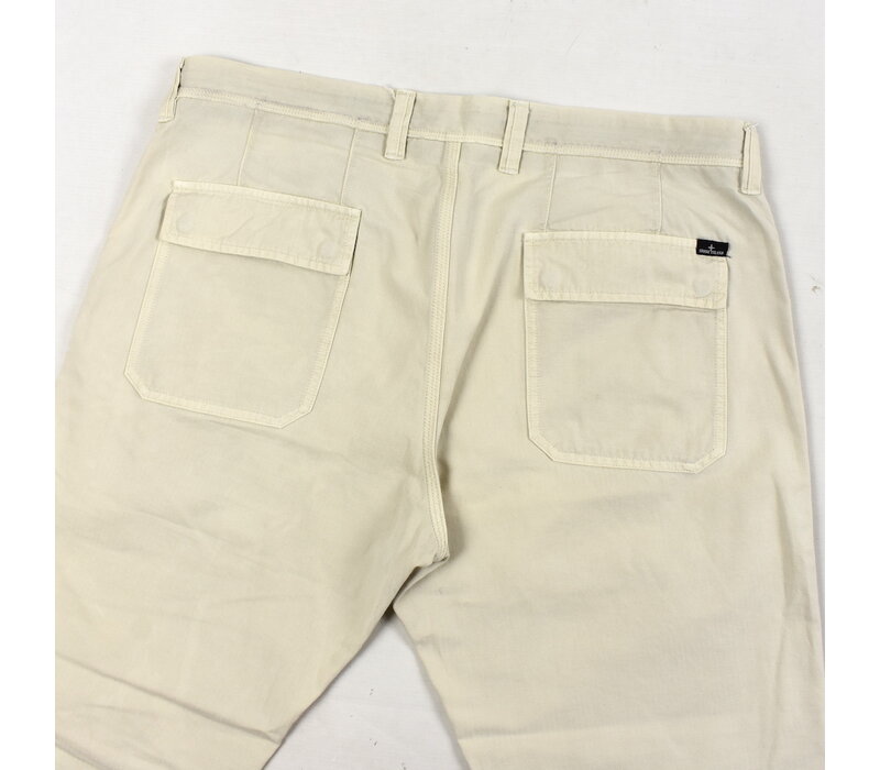 Stone Island beige cotton canvas straight leg pants 36