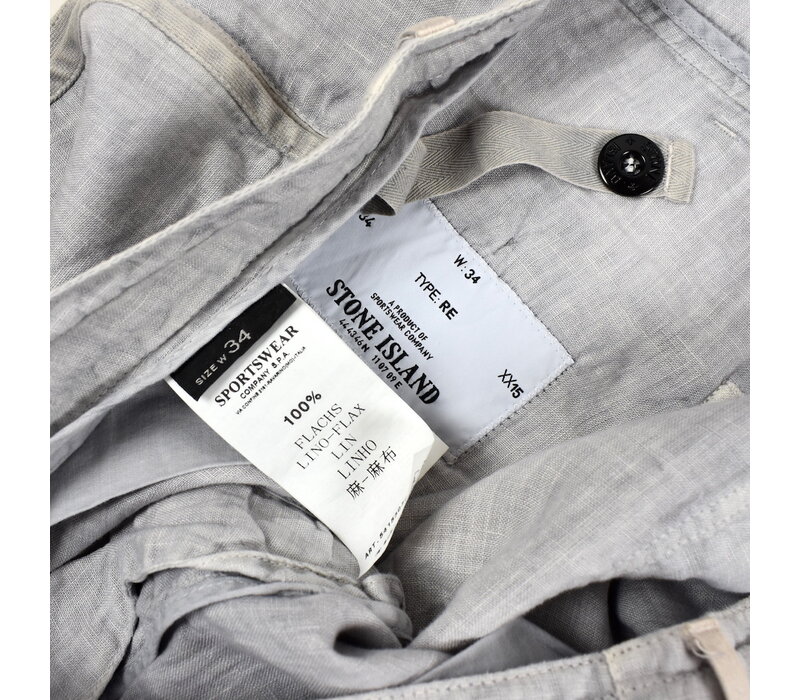 Stone Island grey linoflax linen summer pants 34