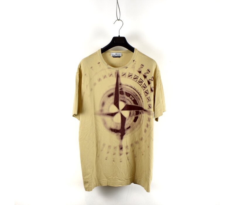 Stone Island beige graphic four print t-shirt XXL