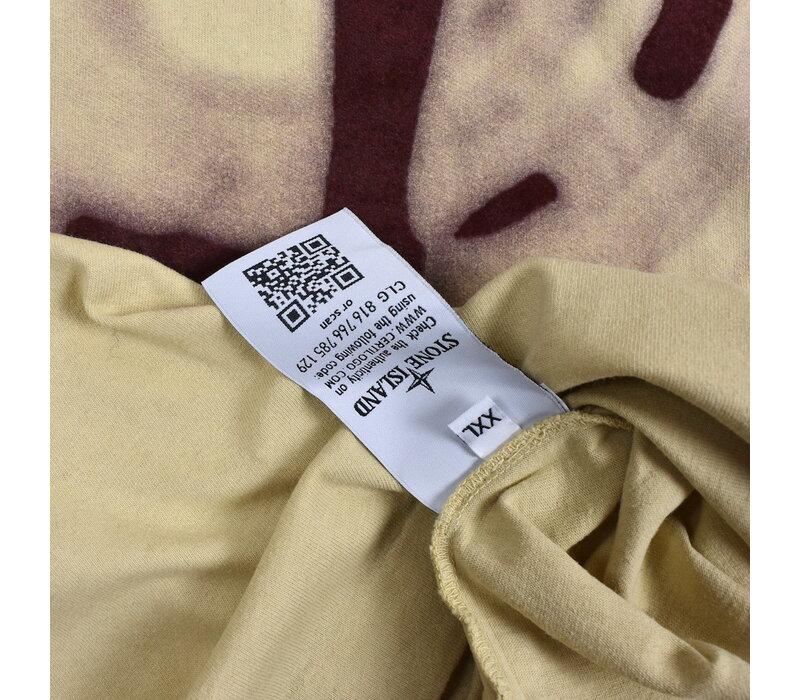 Stone Island beige graphic four print t-shirt XXL