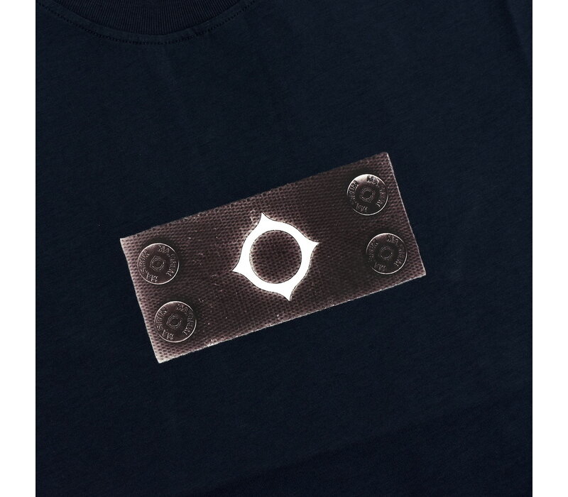 MA.STRUM trompe l'oeil badge print tee Ink Navy