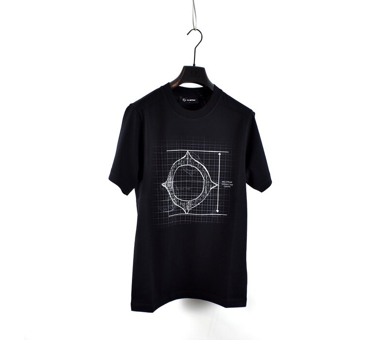 MA.STRUM compass blueprint tee Jet Black