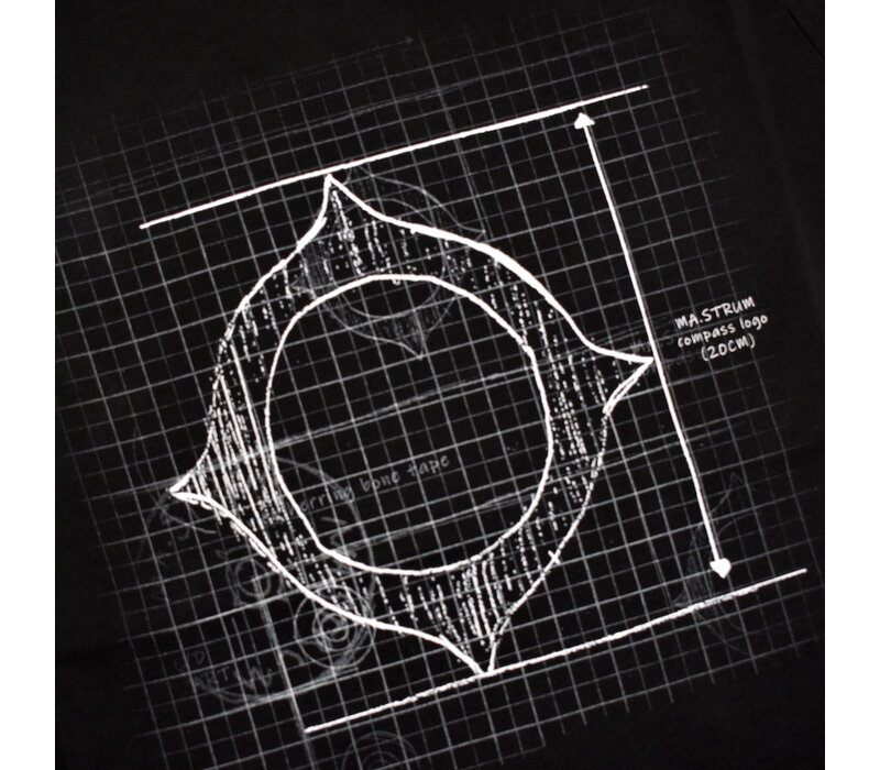 MA.STRUM compass blueprint tee Jet Black