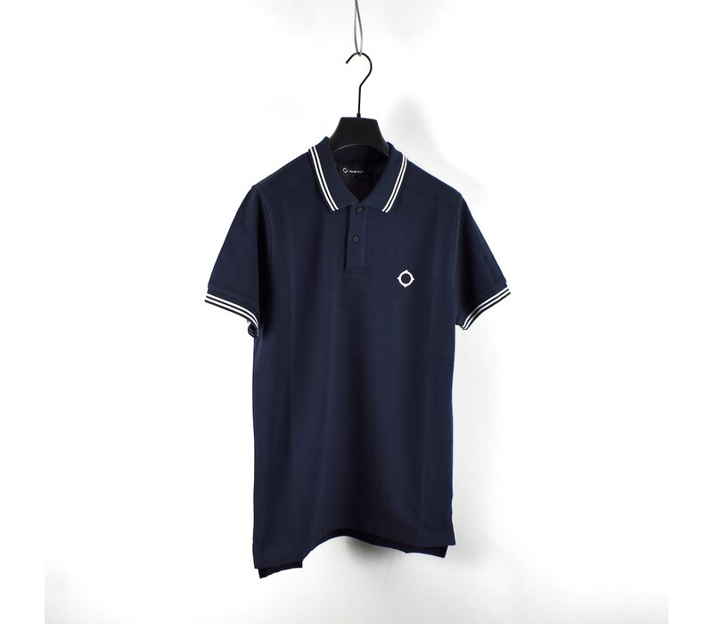 MA.STRUM SS double tipped pique polo Ink Navy