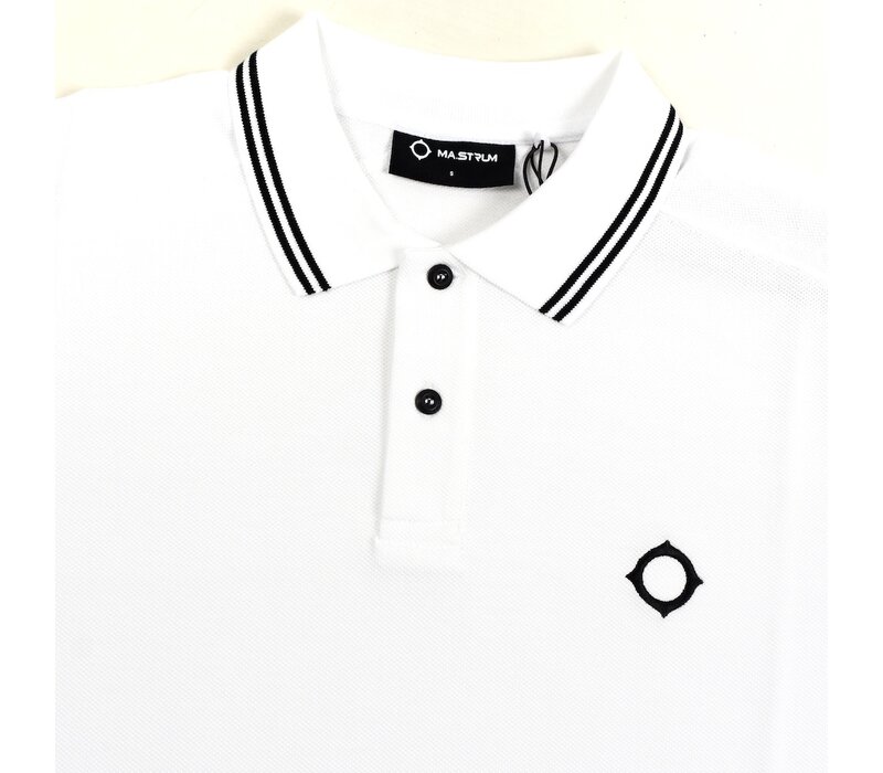MA.STRUM SS double tipped pique polo Optic White