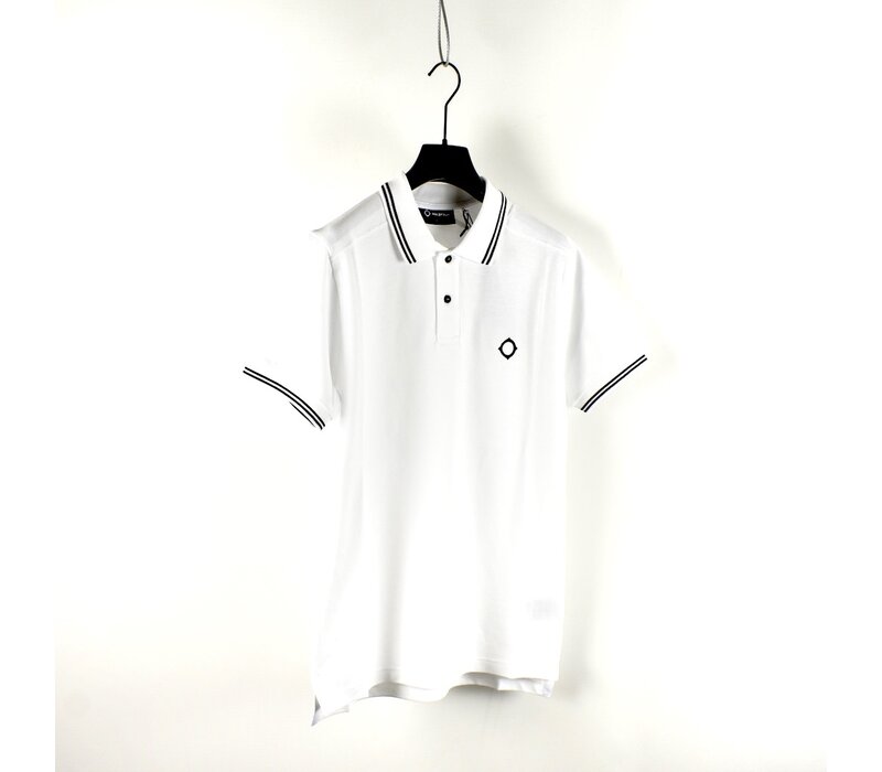 MA.STRUM SS double tipped pique polo Optic White