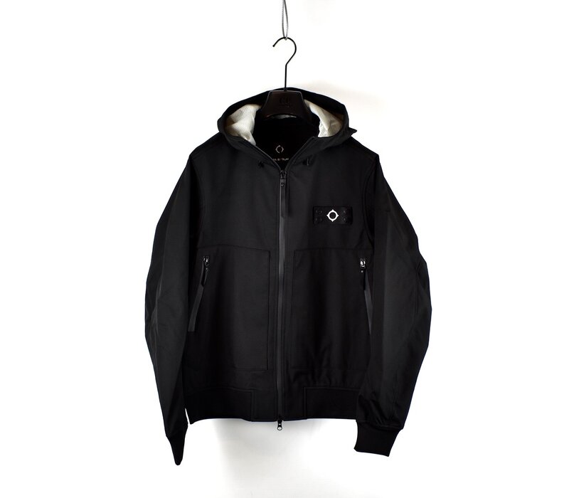 MA.STRUM infantry hooded softshell jacket Jet Black
