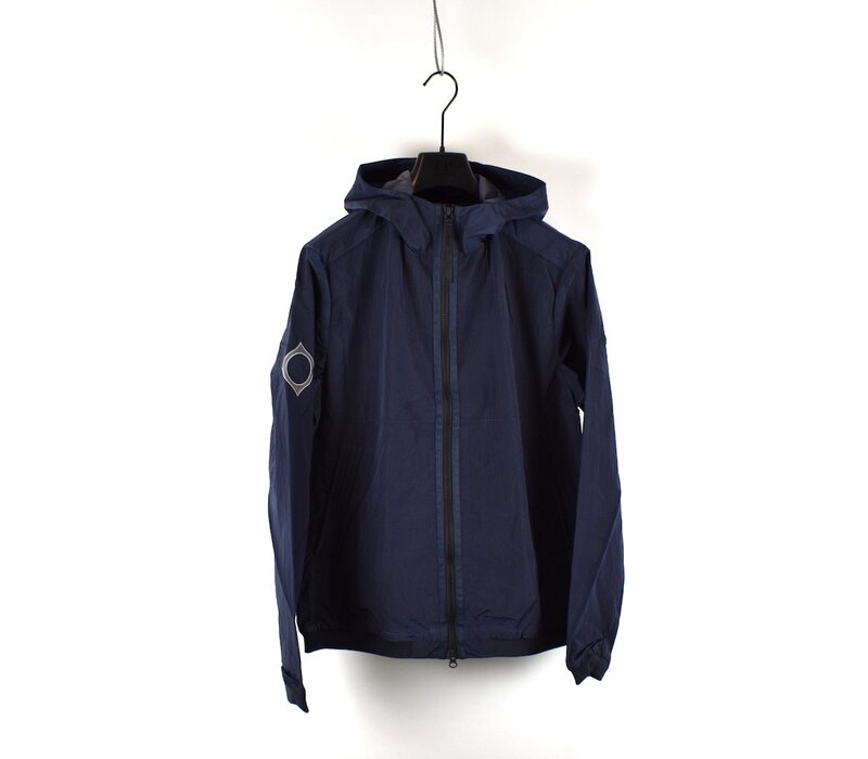MA.STRUM nylon seersucker hooded bomber jacket Ink Navy