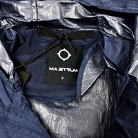 MA.STRUM nylon seersucker hooded bomber jacket Ink Navy