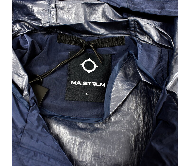 MA.STRUM nylon seersucker hooded bomber jacket Ink Navy