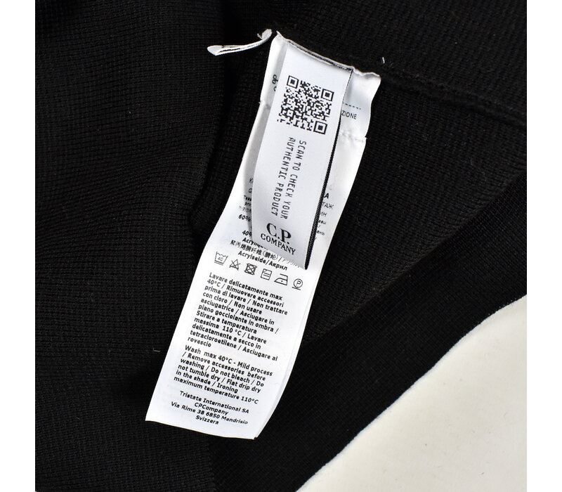 C.P. Company black full zip metropolis series knit 48